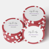 Lot De Jeton De Poker Mlle à Mme douche nuptiale ajouter nom date année  (Empiler)