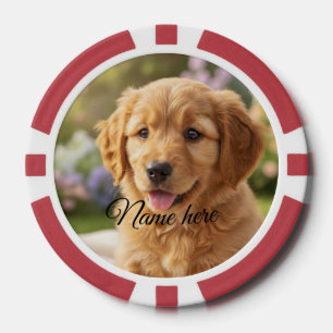 Lot De Jeton De Poker Modèle de photo de nom d'animal de compagnie simpl