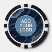 Lot De Jeton De Poker Modern Navy Blue Gold Marble Collection (Recto)