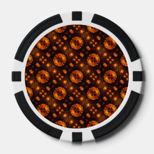 Lot De Jeton De Poker Moderne Bohème Élégante Motif d'Art Abstrait en Or