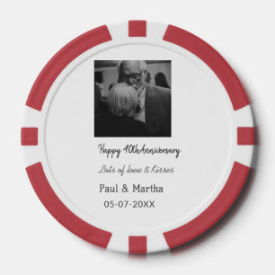 Lot De Jeton De Poker Moderne heureux 40e anniversaire ajouter nom date 