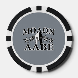 Lot De Jeton De Poker Molon Labe Spartan Warrior 5 étoiles Noir Blanc