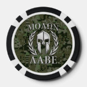 Lot De Jeton De Poker Molon Labe Warrior Mask Laurels en Chrome (Verso)