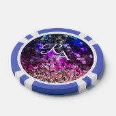 Lot De Jeton De Poker Monogramme de séquence de rayures (Simple)