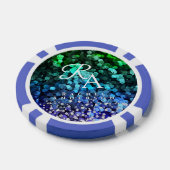 Lot De Jeton De Poker Monogramme de séquence de rayures (Simple)