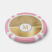 Lot De Jeton De Poker Monogramme d'étincelle dorée (Simple)