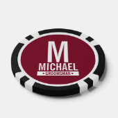 Lot De Jeton De Poker Monogramme et nom du Groomsman personnalisé (Simple)