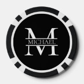 Lot De Jeton De Poker Monogramme et nom élégants personnalisés (Verso)