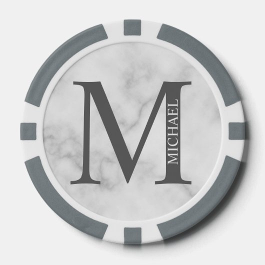 Lot De Jeton De Poker Monogramme et nom personnalisés (Recto)