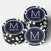 Lot De Jeton De Poker Monogramme et nom personnalisés modernes (Empiler)