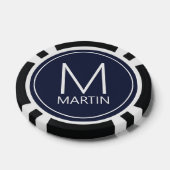 Lot De Jeton De Poker Monogramme et nom personnalisés modernes (Simple)