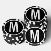 Lot De Jeton De Poker Monogramme et nom personnalisés modernes (Empiler)