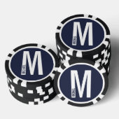 Lot De Jeton De Poker Monogramme et nom personnalisés modernes (Empiler)