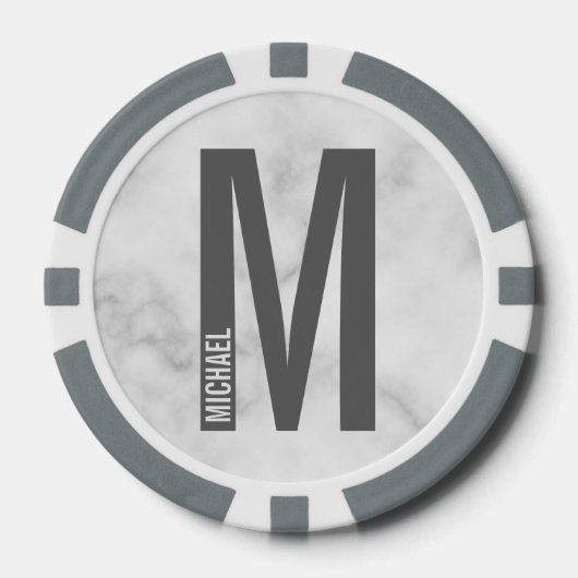Lot De Jeton De Poker Monogramme et nom personnalisés modernes (Recto)