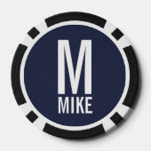 Lot De Jeton De Poker Monogramme et nom personnalisés modernes (Verso)