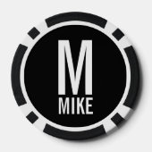 Lot De Jeton De Poker Monogramme et nom personnalisés modernes (Verso)