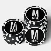 Lot De Jeton De Poker Monogramme et nom personnalisés modernes (Empiler)