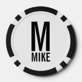 Lot De Jeton De Poker Monogramme et nom personnalisés modernes (Verso)