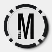 Lot De Jeton De Poker Monogramme et nom personnalisés modernes (Verso)