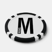 Lot De Jeton De Poker Monogramme et nom personnalisés modernes (Simple)