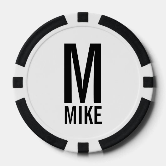 Lot De Jeton De Poker Monogramme et nom personnalisés modernes (Recto)