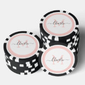 Lot De Jeton De Poker monogramme et nom personnalisés simples (Empiler)