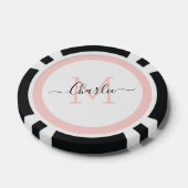 Lot De Jeton De Poker monogramme et nom personnalisés simples (Simple)
