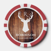 Lot De Jeton De Poker Monogramme Initiales de Nom Simple Cerf Rustique d (Recto)