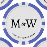 Lot De Jeton De Poker Monogramme Initiales Mariage Couple<br><div class="desc">Ajoutez une touche amusante à votre célébration avec ce couple de mariages personnalisé unique monogramme design initial. Police serif moderne,  minimaliste et simple pour un look sophistiqué.</div>