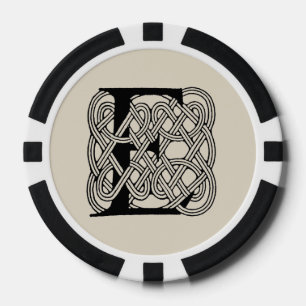 Lot De Jeton De Poker Monogramme lettre E Impression vintage nœud celtiq