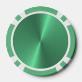 Lot De Jeton De Poker Monogramme métallique vert brillant (Verso)