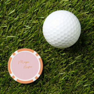 Lot De Jeton De Poker Monogramme minimaliste rose script
