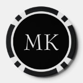 Lot De Jeton De Poker Monogramme noir blanc (Verso)