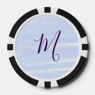 Lot De Jeton De Poker Monogramme nom lettre rétro aquarelle pastel viole