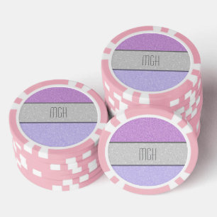 Lot De Jeton De Poker Monogramme personnalisé faux paillettes Bling