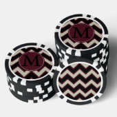 Lot De Jeton De Poker Monogramme rouge noir Chevron (Empiler)