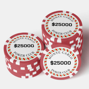 Lot De Jeton De Poker Monte Carlo Lisse En Marque Personnalisée 25000 $ 
