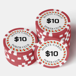 Lot De Jeton De Poker Monte Carlo Lisse Personnalisé $10 14 Grammes 