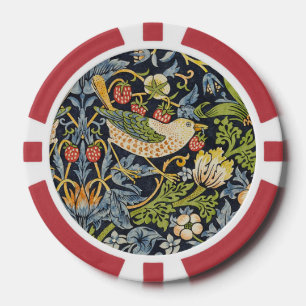 Lot De Jeton De Poker Morris Voleur de Fraises Bleu Nuit Art Fin Vintage