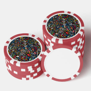 Lot De Jeton De Poker Motif abstrait moderne