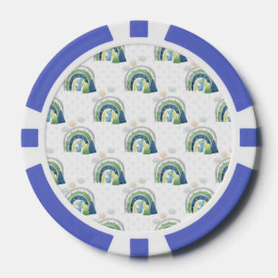 Lot De Jeton De Poker Motif arc-en-ciel aquarelle