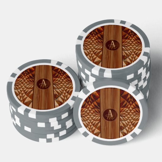 Lot De Jeton De Poker Motif bois (Empiler)
