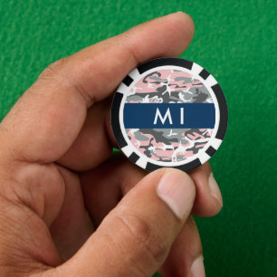 Lot De Jeton De Poker Motif camouflage rose et gris Personnalisez votre
