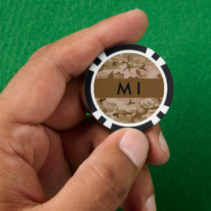 Lot De Jeton De Poker Motif de camouflage du désert, Votre nom, Personna