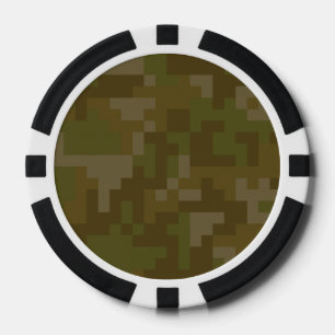 Lot De Jeton De Poker Motif de camouflage Pixel Green Army
