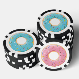 Lot De Jeton De Poker Motif de Donuts Colorés Rétro pour une Fête Amusan
