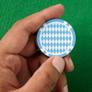 Lot De Jeton De Poker Motif de drapeau bavarois en losanges bleu et blan