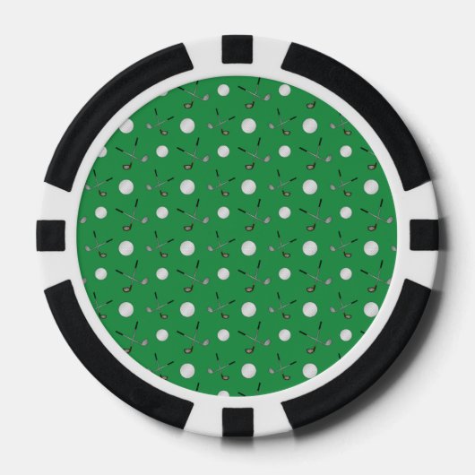 Lot De Jeton De Poker Motif de golf vert (Recto)