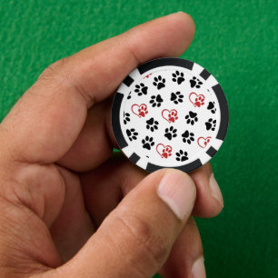 Lot De Jeton De Poker Motif De Pâtes, Pâtes Noires, Pâtes Rouges, Coeurs