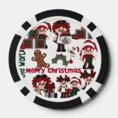 Lot De Jeton De Poker Motif de poupée de Noël rétro (Verso)
